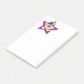 Cartoon Astronaut in Star Design Post-it Klebezettel (angewinkelt)