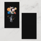 Cartoon Astronaut Space Balloon Planets Visitenkarte (Vorne/Hinten)