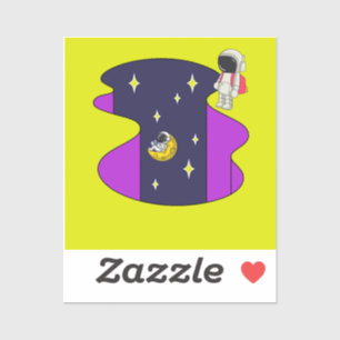 Cartoon-Astronauten auf einem Dekor Aufkleber