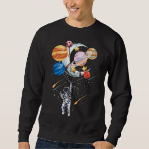 Cartoon Astronauten Raumballon-Planeten Sweatshirt