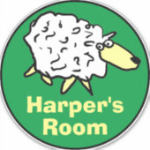 Cartoon auf der Kinderschlafzimmertür Aufkleber (Vorderseite)