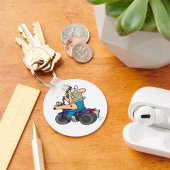 Cartoon auf einem Motorrad-Schlüsselanhänger Schlüsselanhänger