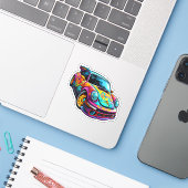 Cartoon Aufkleber (Laptop mit iPhone)