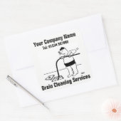 Cartoon-Aufkleber für die Entwässerungsdienste Quadratischer Aufkleber (Umschlag)