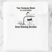 Cartoon-Aufkleber für die Entwässerungsdienste Quadratischer Aufkleber (Tasche)