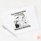 Cartoon-Aufkleber für Malen und Dekorieren Quadratischer Aufkleber (Umschlag)