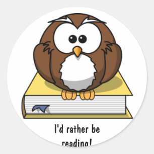 Cartoon-Aufkleber lesen Runder Aufkleber