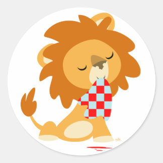 Cartoon Aufkleber mit Satire Lion