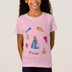 Cartoon Aufkleber Prinzessin und Accessoires T-Shirt