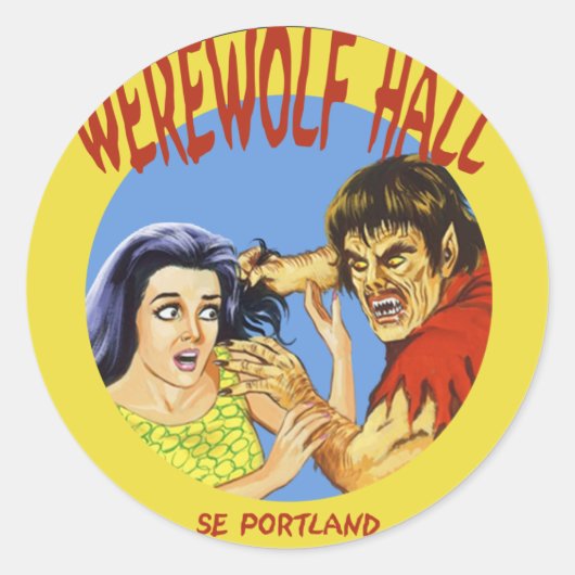 Cartoon-Aufkleber Runder Aufkleber (Vorderseite)