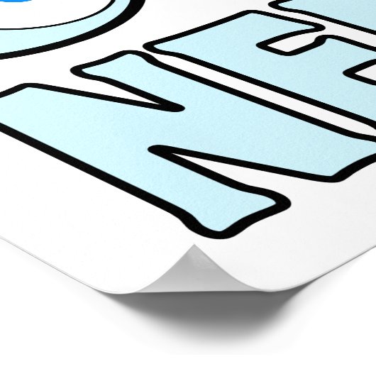 Cartoon Augen mit Brille NERD Poster (Ecke)