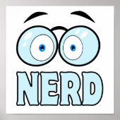 Cartoon Augen mit Brille NERD Poster (Vorne)