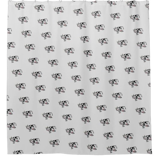 Cartoon aus Schwarz und Weiß Duschvorhang (Vorderseite)
