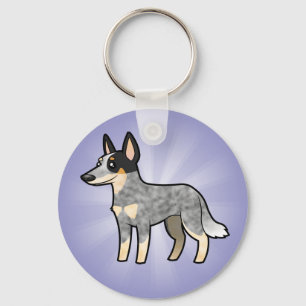 Cartoon Australian Cattle Dog / Kelpie Schlüsselanhänger