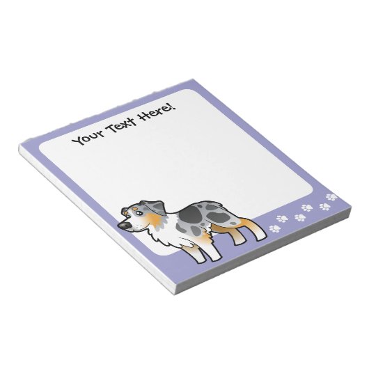 Cartoon Australian Shepherd Notizblock (angewinkelt)