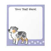 Cartoon Australian Shepherd Notizblock (Vorderseite)