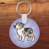 Cartoon Australian Shepherd Schlüsselanhänger (Vorderseite)