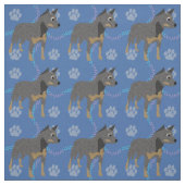 Cartoon Australischer Rinderhund (blau) Stoff (Muster)