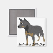 Cartoon Australischer Rinderhund Magnet (Vorderseite/Rückseite)