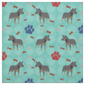 Cartoon Australischer Rinderhund Stoff (Muster)