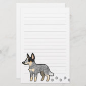 Cartoon-australischer Viehhund/Kelpie Briefpapier (Vorne/Hinten)