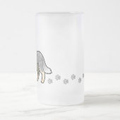 Cartoon-australischer Viehhund/Kelpie Mattglas Bierglas (Mittel)