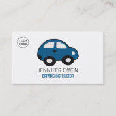 Cartoon Auto, Fahrschule, Lehrer Visitenkarte (Vorderseite)