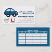 Cartoon Auto, Fahrschule/Lehrerberuf Visitenkarte (Vorne/Hinten)