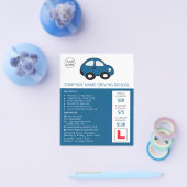 Cartoon Auto, Fahrschule, Lehrerwerbung Flyer (Einzeln)