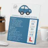 Cartoon Auto, Fahrschule, Lehrerwerbung Sockelschild (In Situ)