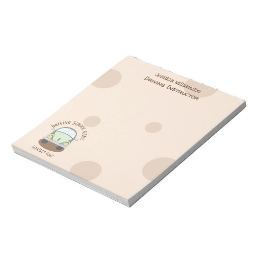 Cartoon Autofahrer Schullehrer Notepad Notizblock (Rotiert)