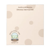 Cartoon Autofahrer Schullehrer Notepad Notizblock (Vorderseite)