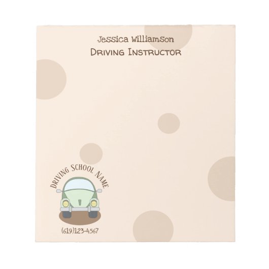 Cartoon Autofahrer Schullehrer Notepad Notizblock (Vorderseite)