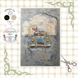 Cartoon-Autofiguren mit texturiertem Look Seidenpapier