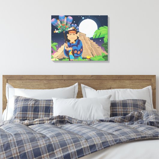 Cartoon Aztek Leinwanddruck (Insitu (Schlafzimmer))