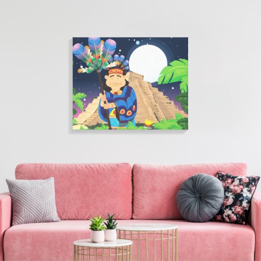 Cartoon Aztek Leinwanddruck (Insitu (Wohnzimmer))