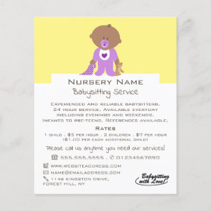 Cartoon Baby & Bear, Babysitter, Daycare, Kinderzi Flyer