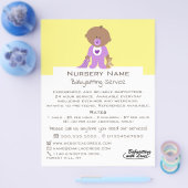 Cartoon Baby & Bear, Babysitter, Daycare, Kinderzi Flyer (Einzeln)