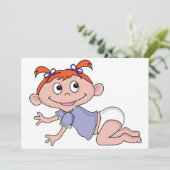 Cartoon Baby Crawling Einladungen (Stehend Vorderseite)