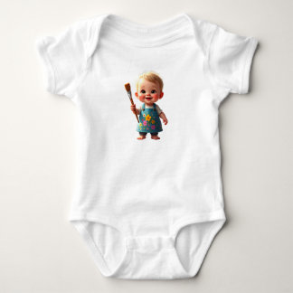 Cartoon Baby gekleidet als Künstler Strampler
