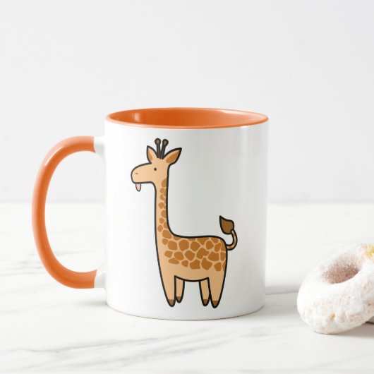 Cartoon Baby Giraffe Tasse (Mit Donut)
