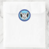 Cartoon Baby Mouse Head Runder Aufkleber (Tasche)