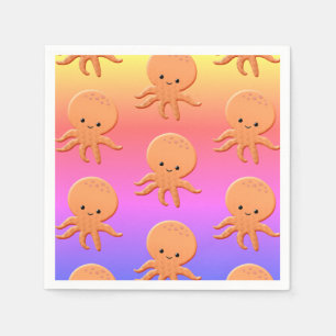 Cartoon Baby Octopus Napkins Serviette