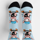 Cartoon Baby Pig Reiten Ein Skateboard Lasse Roll, Socken (Oben)
