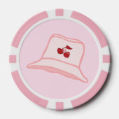 Cartoon-Baby-Rosa-Coque-Cherry-Eimerhut Pokerchips (Vorderseite)