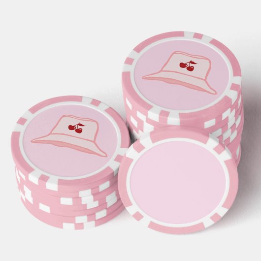 Cartoon-Baby-Rosa-Coque-Cherry-Eimerhut Pokerchips (Stapel)