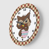 Cartoon Backowl Kitchenuhr Große Wanduhr (Winkel)