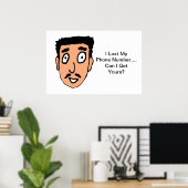 Cartoon Bad Pick up Line Slimy Mustache Typ Poster (Heimbüro)