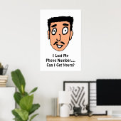 Cartoon Bad Pick up Line Slimy Mustache Typ Poster (Heimbüro)
