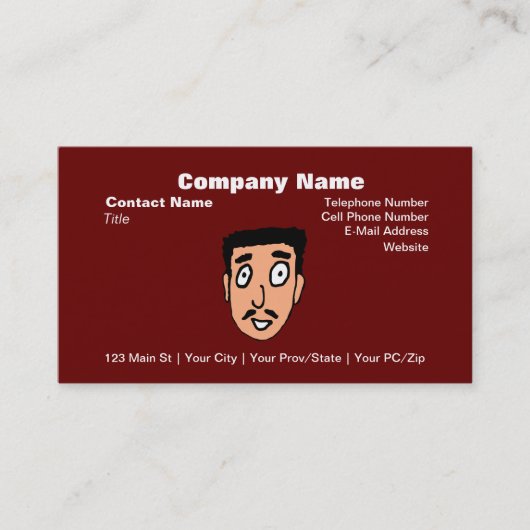 Cartoon Bad Pick up Line Slimy Mustache Typ Visitenkarte (Vorderseite)